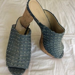 Denim Platform Mule